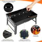 Portable Folding Charcoal BBQ Grill – Compact, Lightweight, Easy to Assemble & Carry – Ideal for Outdoor Cooking & Camping  Adomoo